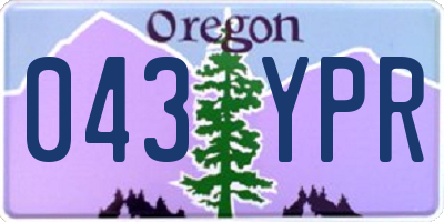 OR license plate 043YPR