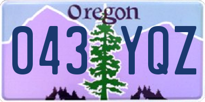 OR license plate 043YQZ