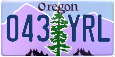 OR license plate 043YRL
