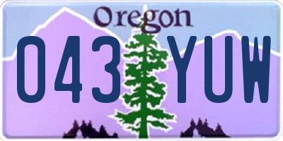 OR license plate 043YUW