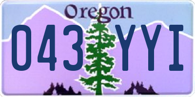 OR license plate 043YYI