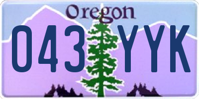 OR license plate 043YYK