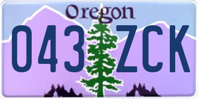 OR license plate 043ZCK
