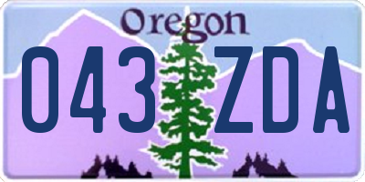 OR license plate 043ZDA