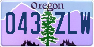 OR license plate 043ZLW