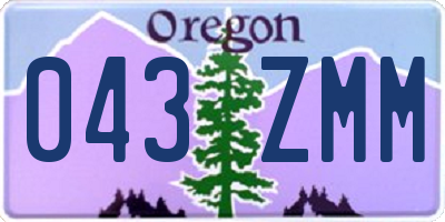 OR license plate 043ZMM