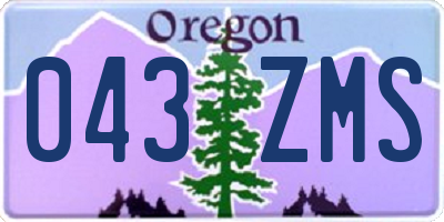 OR license plate 043ZMS