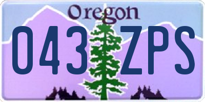 OR license plate 043ZPS
