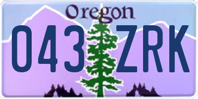 OR license plate 043ZRK