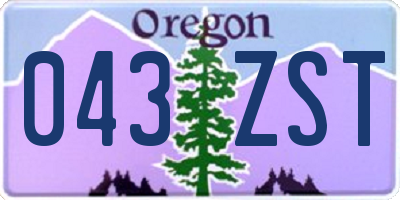 OR license plate 043ZST