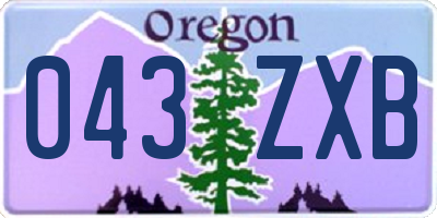 OR license plate 043ZXB