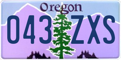 OR license plate 043ZXS