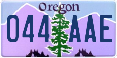 OR license plate 044AAE