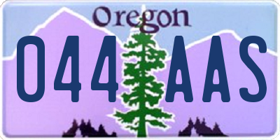 OR license plate 044AAS