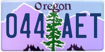 OR license plate 044AET