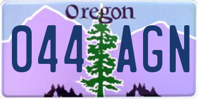 OR license plate 044AGN