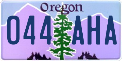 OR license plate 044AHA