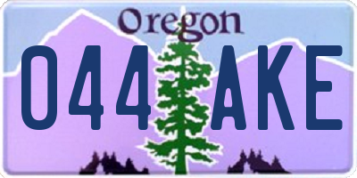 OR license plate 044AKE