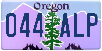 OR license plate 044ALP
