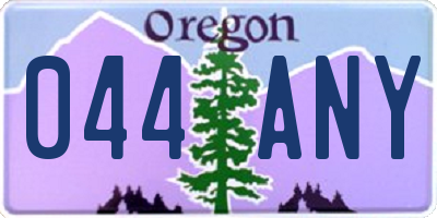 OR license plate 044ANY