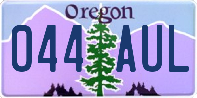 OR license plate 044AUL