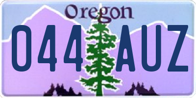 OR license plate 044AUZ
