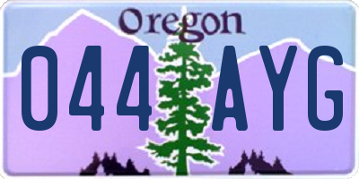 OR license plate 044AYG