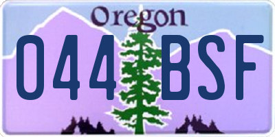 OR license plate 044BSF
