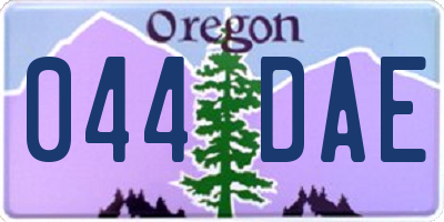 OR license plate 044DAE