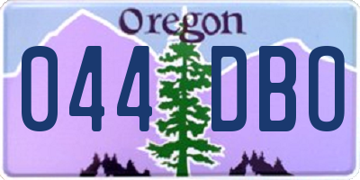 OR license plate 044DBO