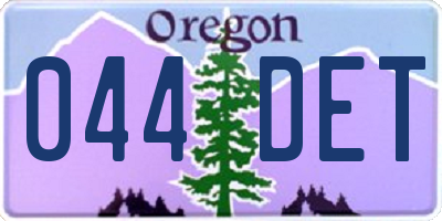 OR license plate 044DET
