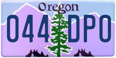 OR license plate 044DPO