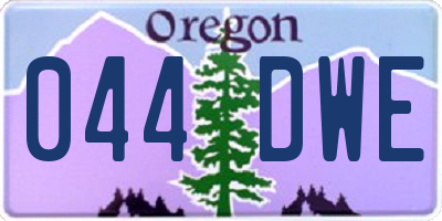 OR license plate 044DWE