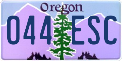 OR license plate 044ESC