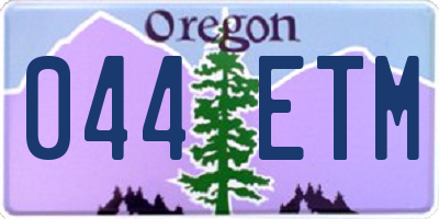 OR license plate 044ETM