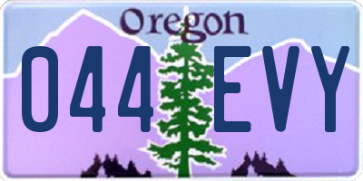 OR license plate 044EVY