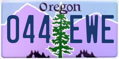 OR license plate 044EWE