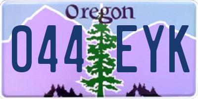 OR license plate 044EYK