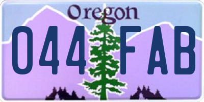 OR license plate 044FAB