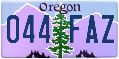 OR license plate 044FAZ