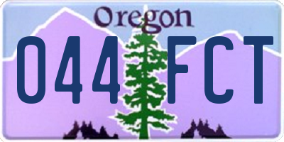 OR license plate 044FCT