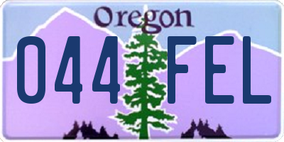 OR license plate 044FEL