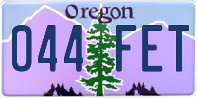 OR license plate 044FET
