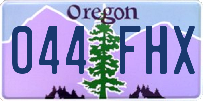 OR license plate 044FHX