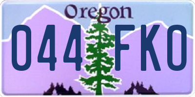 OR license plate 044FKO