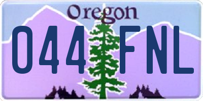 OR license plate 044FNL