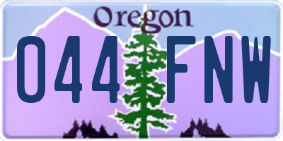 OR license plate 044FNW