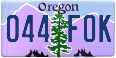 OR license plate 044FOK