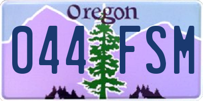 OR license plate 044FSM