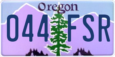 OR license plate 044FSR